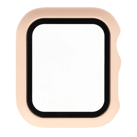 Etui ze szkłem do zegarka Bizon Case Watch Adamo do Apple Watch SE 3 / SE 2 / SE / 6 / 5 / 4 (40 mm), matowe różowe