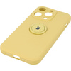 Etui Bizon Case Silicone Ring Sq do iPhone 14 Pro, żółte