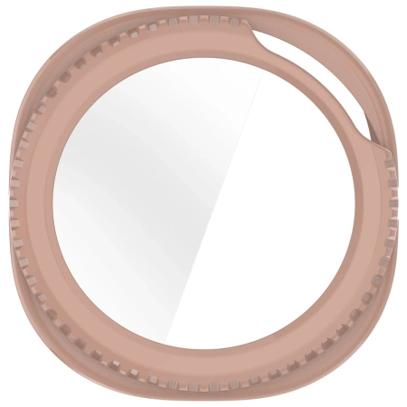 Etui ze szkłem do zegarka Bizon Case Watch Adamo do Samsung Galaxy Watch 8 Classic 46 mm, różowe