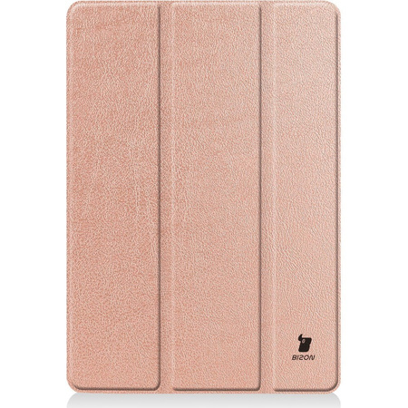 Etui Bizon Case Tab Croc do iPad 9/8/7 10.2 2021/2020/2019, różowozłote