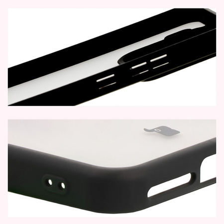 Etui Bizon Case Angelo do Xiaomi 15, półprzezroczyste z czarną ramką