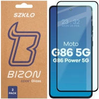 Szkło hartowane Bizon Glass Edge Duo do Motorola Moto G86 5G / G86 Power 5G, czarna ramka, 2 sztuki