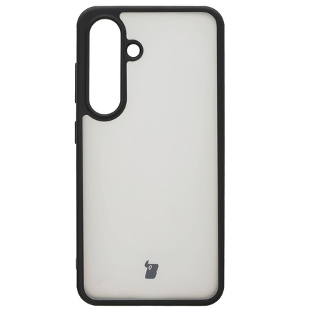 Etui Bizon Case Angelo do Galaxy S25 , przydymione z czarną ramką