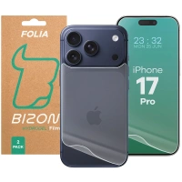 Folia hydrożelowa na tył i przód Bizon Glass Hydrogel Pack do iPhone 17 Pro