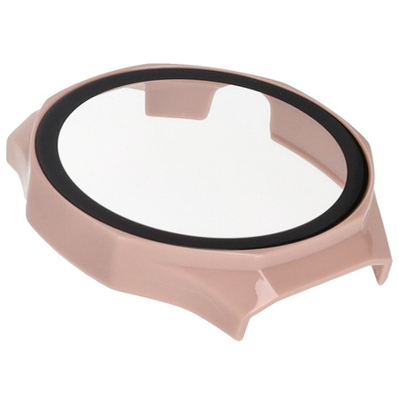 Etui ze szkłem do zegarka Bizon Case Watch Adamo do Huawei Watch GT 5 Pro 46 mm, różowe