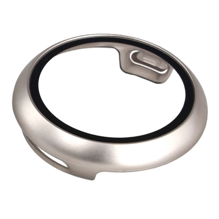 Etui ze szkłem do zegarka Bizon Case Watch Adamo do Google Pixel Watch 4 41 mm, satynowe szmapańskie