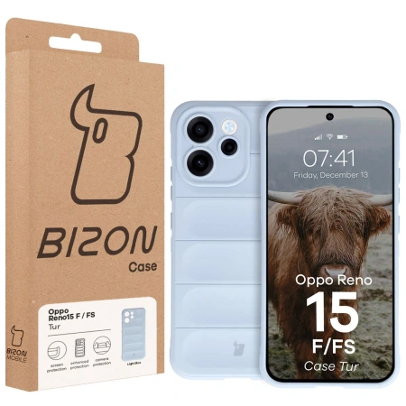 Pancerne etui Bizon Case Tur do Oppo Reno 15 F / FS, jasnoniebieskie