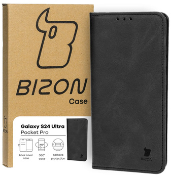 Etui z klapką Bizon Case Pocket Pro do Galaxy S24 Ultra, czarne