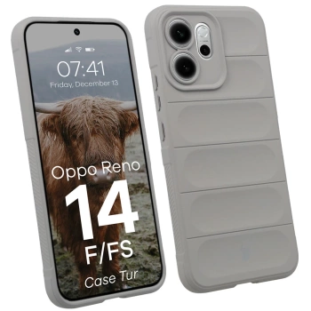 Pancerne etui Bizon Case Tur do Oppo Reno 14 F / 14 FS, jasnoszare