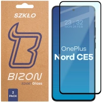 Szkło hartowane Bizon Glass Edge Duo do OnePlus Nord CE5 5G, czarna ramka, 2 sztuki