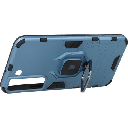 Etui Bizon Case Armor Ring do Galaxy S22 Plus, niebieskie
