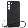 Etui silikonowe z pierścieniem magnetycznym Bizon Case Silicone Magnetic do Galaxy S23 Plus, czarne