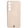 Etui silikonowe z pierścieniem magnetycznym Bizon Case Silicone Magnetic do Galaxy S23, beżowe