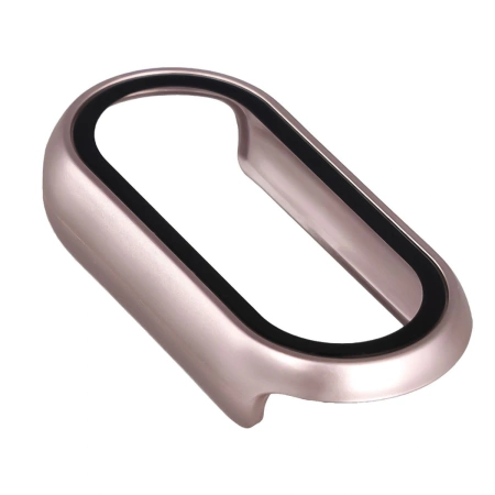 Etui ze szkłem do zegarka Bizon Case Watch Adamo do Xiaomi Smart Band 10, jasnoróżowe