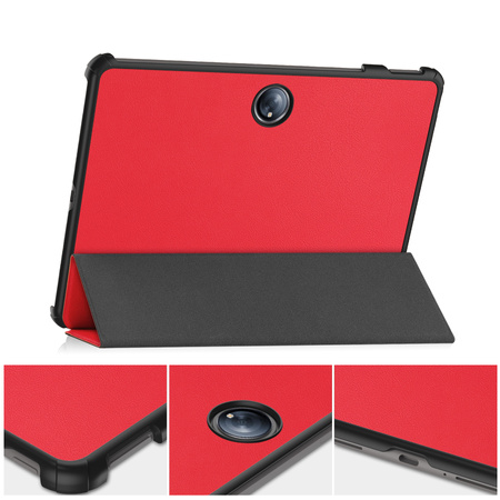 Etui z klapką Bizon Case Tab Croc do OnePlus Pad 2 / Pad Pro, czerwone