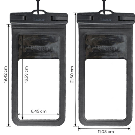 Etui wodoszczelne Bizon Case Hydrowrap, 2 sztuki, czarne