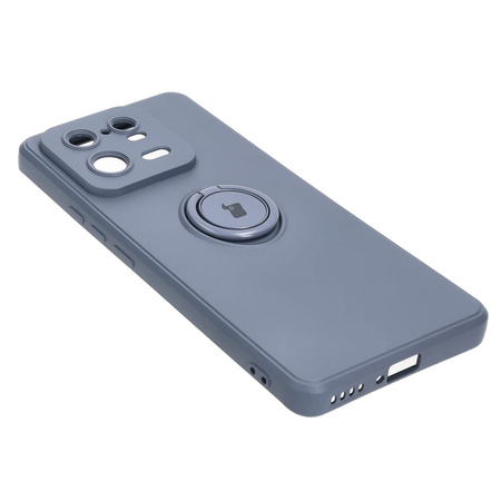 Etui Bizon Case Silicone Ring Sq do Xiaomi 13 Pro, szare