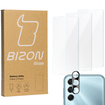 3x Szkło + szybka na aparat BIZON Clear 2 Pack do Galaxy A05s