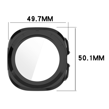Etui ze szkłem do zegarka Bizon Case Watch Adamo do Galaxy Watch Ultra 2 / 1, czarne