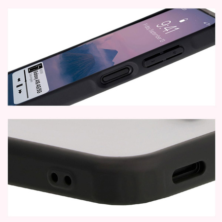 Etui Bizon Case Angelo do Galaxy A16 4G/5G, półprzezroczyste z czarną ramką