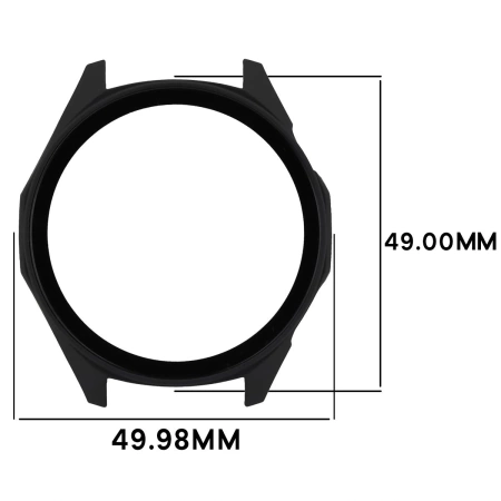 Etui ze szkłem do zegarka Bizon Case Watch Adamo do Huawei Watch GT6 46 mm, matowe czarne