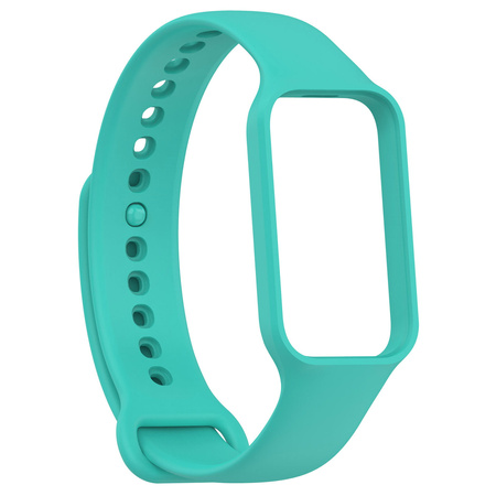 Etui z paskiem Bizon Strap + Case Watch Dots do Xiaomi Redmi Smart Band 2 / Xiaomi Mi Band 8 Active, ciemno-miętowe