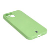 Etui silikonowe z pierścieniem magnetycznym Bizon Case Silicone Magnetic do iPhone 15, jasnozielone