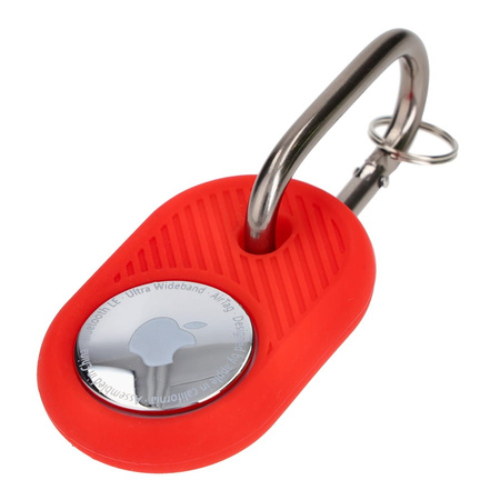Etui Bizon Case Locator Travel do Apple AirTag, czerwone