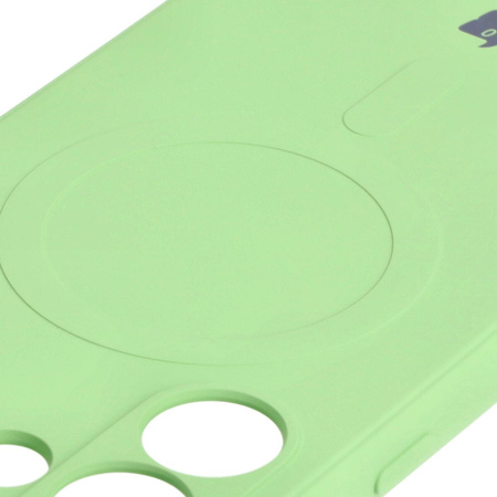 Etui Bizon Case Silicone Magnetic Sq do Galaxy S24 Ultra, jasnozielone