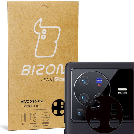 Szkło na aparat Bizon Glass Silk Lens dla Vivo X80 Pro, 2 sztuki