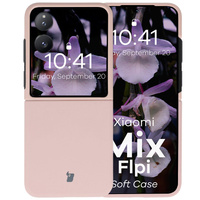 Silikonowe etui Bizon Soft Case do Xiaomi Mix Flip, jasnoróżowe