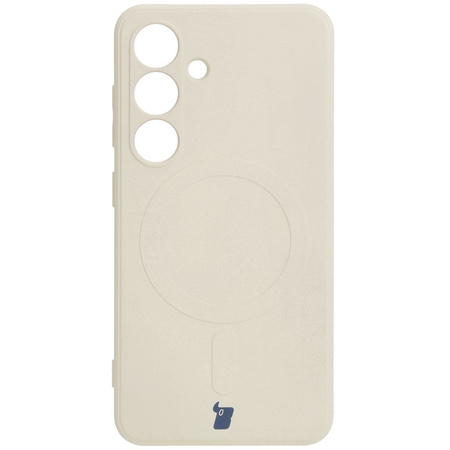 Etui Bizon Case Silicone Magnetic Sq do Galaxy S24, beżowe