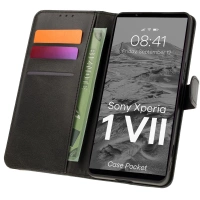 Etui z klapką Bizon Case Pocket do Xperia 1 VII, czarne