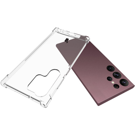 Etui + 2x folia + obiektyw Bizon Case Clear Pack do Samsung Galaxy S23 Ultra, przezroczyste