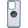 Etui z uchwytem na palec Bizon Case Hybrid Ring do Xiaomi Redmi Note 13 4G, przydymione z ciemnozieloną ramką