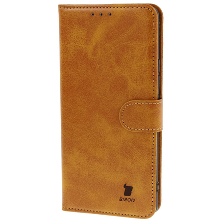 Etui z klapką Bizon Case Pocket do Xiaomi Redmi Note 14 Pro 4G, brązowe