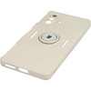 Etui Bizon Case Silicone Ring do Xiaomi Poco F4 GT, beżowe