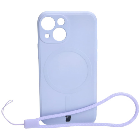Etui Bizon Case Silicone Magnetic Sq do iPhone 13 Mini, jasnofioletowe