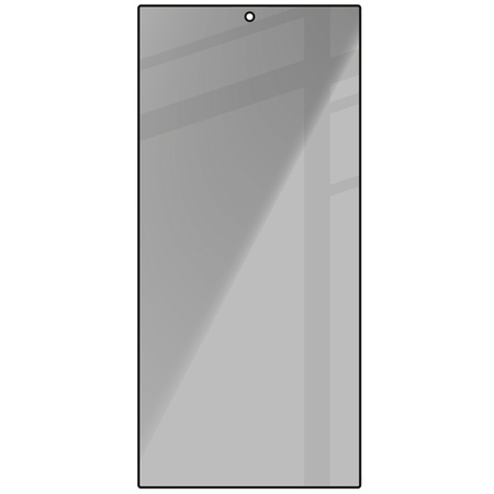 Prywatyzujące szkło hartowane Bizon Glass Edge Shadow do Galaxy S24 Ultra, przyciemniane z czarną ramką