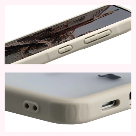 Etui z pierścieniem magnetycznym Bizon Case MatteO do Galaxy A57 5G, przydymione-beżowe