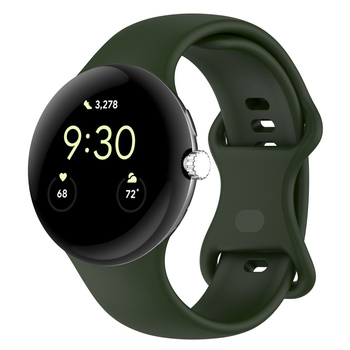 Silikonowy pasek Bizon Strap Watch Silicone S do Google Pixel Watch 4/3 (45mm), ciemnozielony