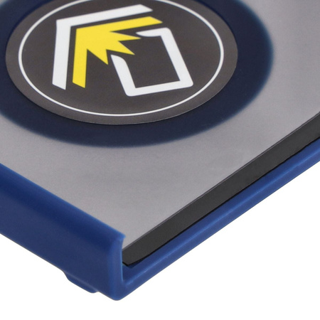 Etui z uchwytem na palec Bizon Case Hybrid Ring do Motorola Razr 40, przydymione z granatową ramką