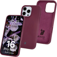 Silikonowe etui Bizon Soft Case do iPhone 16 Pro Max, ciemnofioletowe