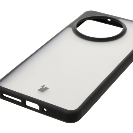 Etui Bizon Case Angelo do OnePlus 13R, półprzezroczyste z czarną ramką