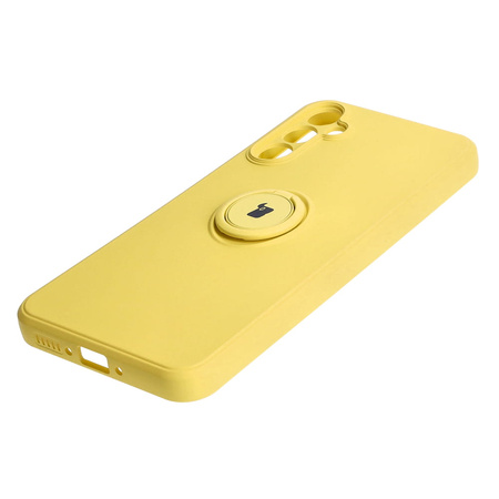 Etui Bizon Case Silicone Ring Sq do Samsung Galaxy A34 5G, żółte