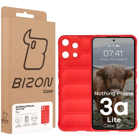 Pancerne etui Bizon Case Tur do Nothing Phone (3a) Lite, czerwone