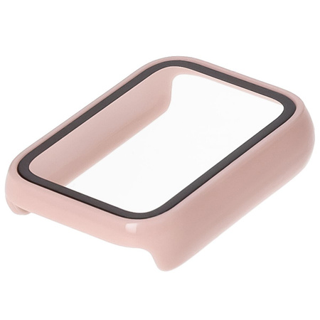Etui ze szkłem do zegarka Bizon Case Watch Adamo do Xiaomi Mi Smart Band 9 Pro, różowe