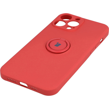 Etui Bizon Case Silicone Ring do iPhone 13 Pro Max, ciemny róż