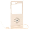 Etui Bizon Case Silicone Ring Sq do Samsung Galaxy Z Flip5, beżowe