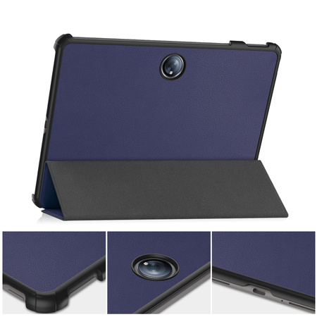 Etui z klapką Bizon Case Tab Croc do OnePlus Pad 2 / Pad Pro, granatowe